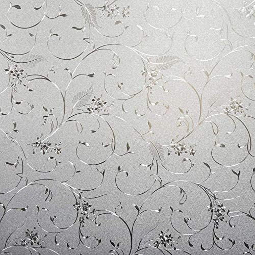 Niviy Static Cling Non-Adhesive Window Film Frosted Glass Film Bathroom Door Glass Decoration Window Film Privacy Covering (35.4"x 157")