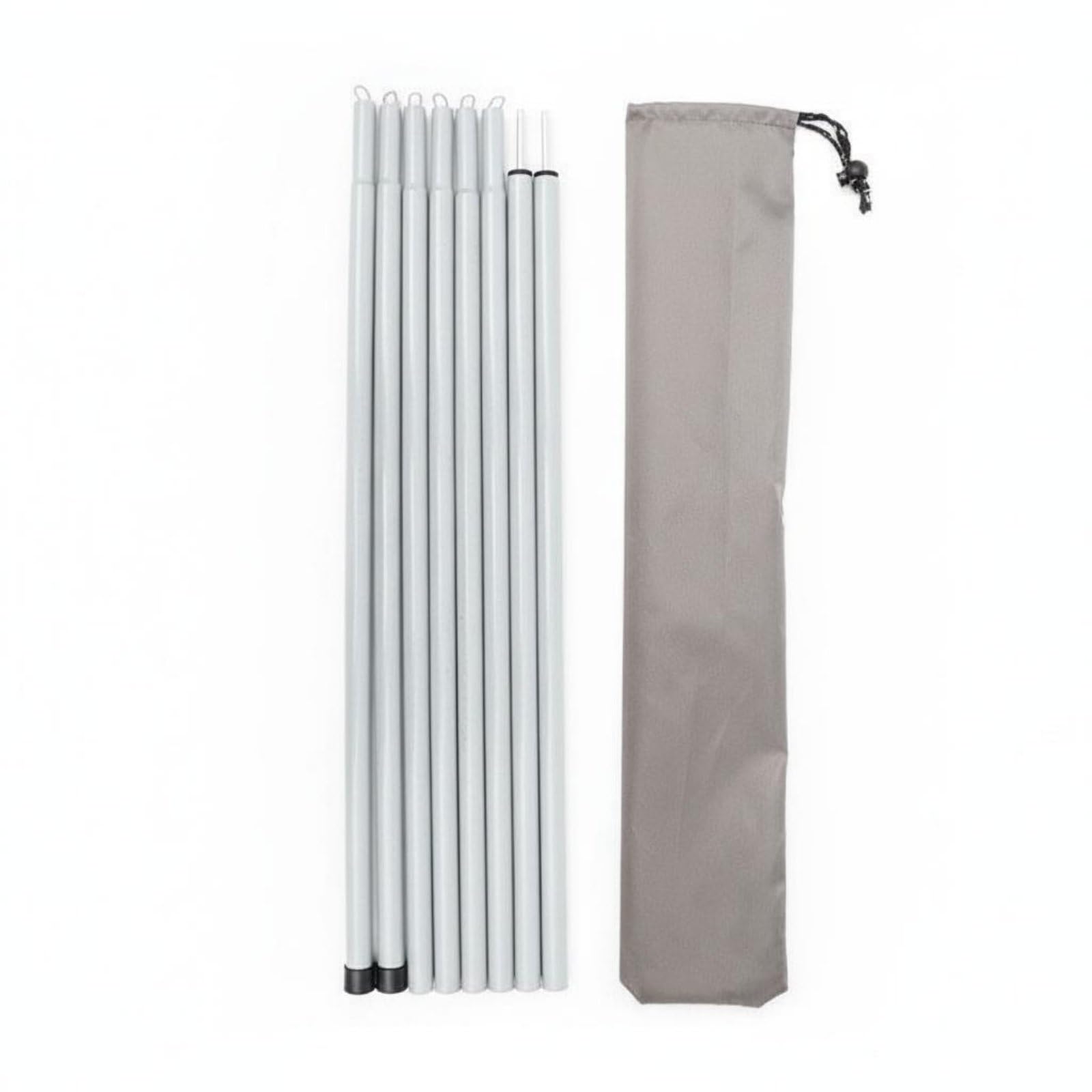 Soporte 200 Centímetros para Toldo, Gris Y Blanco, 25mm Un Par De Ocho Secciones 2.4 Metros con Bolsa De Almacenamiento, Pared De Tubo Engrosada