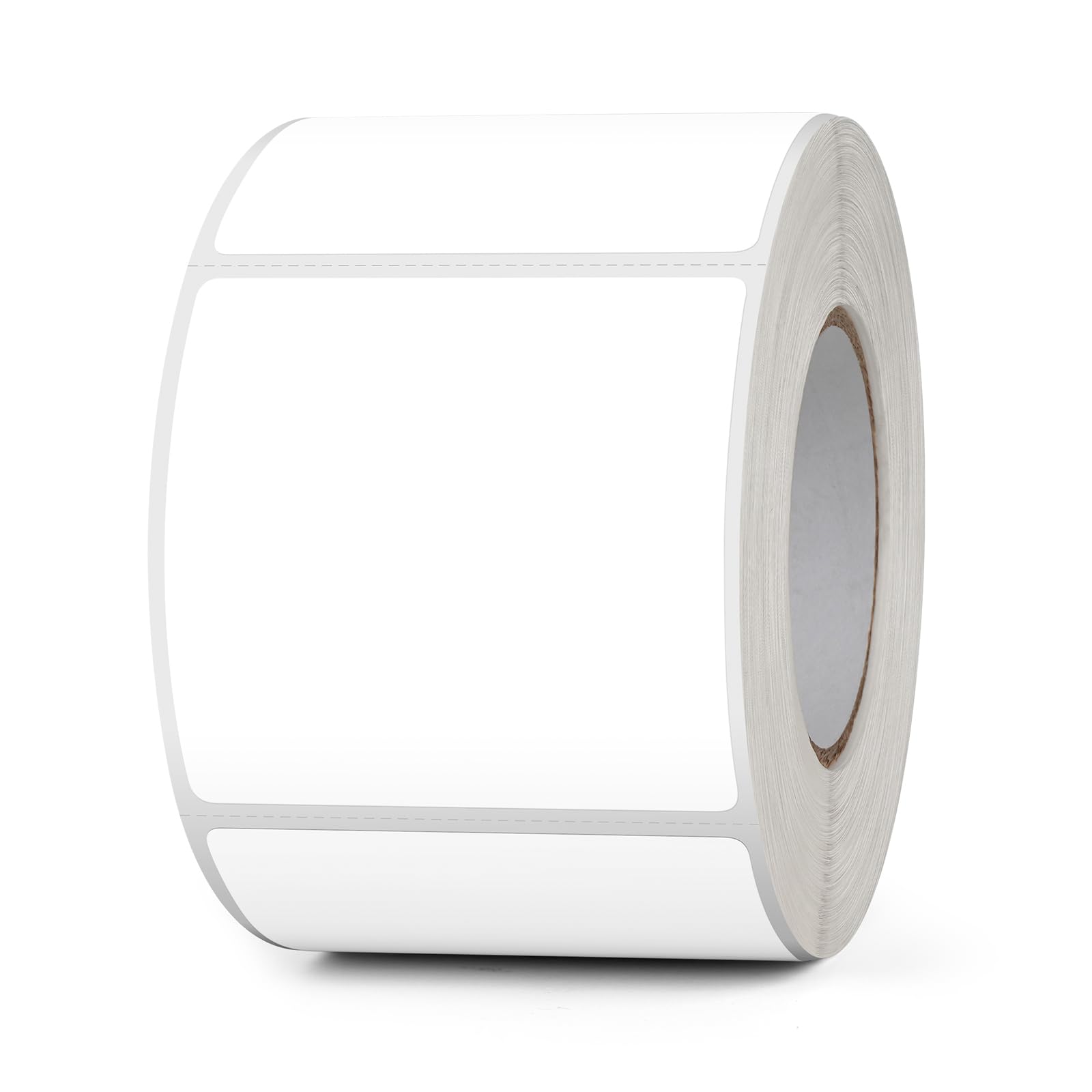 White Thermal Labels Vinyl 50 × 50 mm Direct Self-Adhesive Square Stickers Roll Waterproof Printer Decals Name Tag for QR Code DIY Office Address Pack of 500