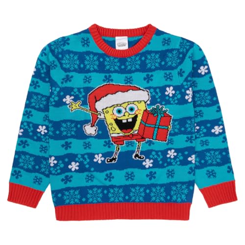 Suéter navideño de punto Bob Esponja diseño Papá Noel infantil abrigado y elástico