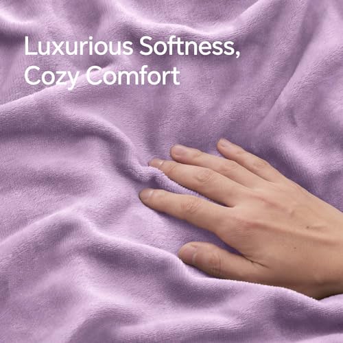 Image of BEDELITE Flannel Pillowcases Standard Set of 2, Lavender, 20x26 Inches