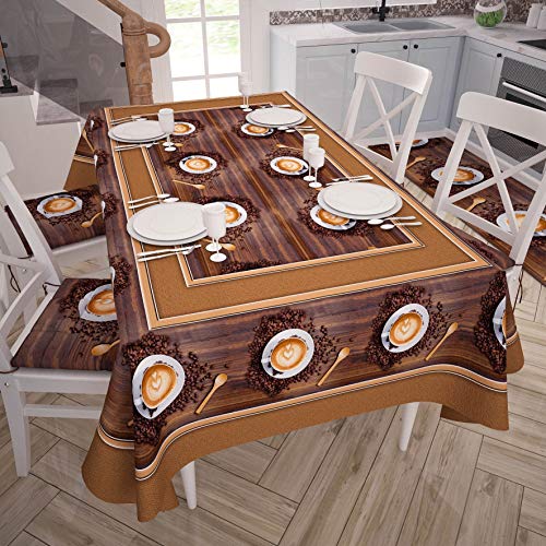 PETTI Artigiani Italiani Rectangular, Microfiber, Decorative Printed Table Cloth, 100% Made in Italy, Coffe 1, 140x360 cm