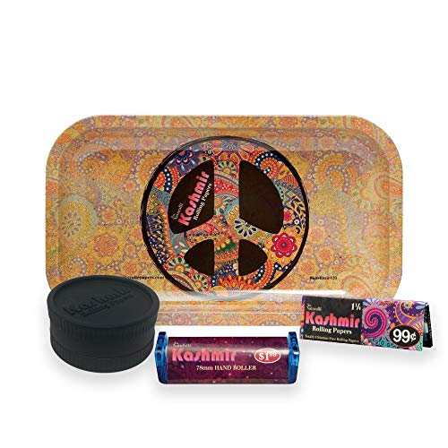 Kashmir Combo Comes with Rolling Paper 1 1/4 Size, Peace Metal Rolling Tray, Roller Machine - Supreme Bundle 7 Kashmir Combo Comes with Rolling Paper 1 1/4 Size, Peace Metal Rolling Tray, Roller Machine - Supreme Bundle 7