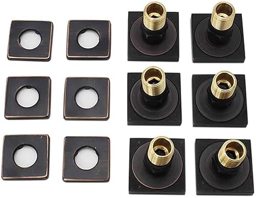 Miniatura 9 de HOMEDEC Chorros de rociador de cuerpo de ducha de masaje cuadrado de latón de 2 pulgadas, bronce aceitado, paquete de 6