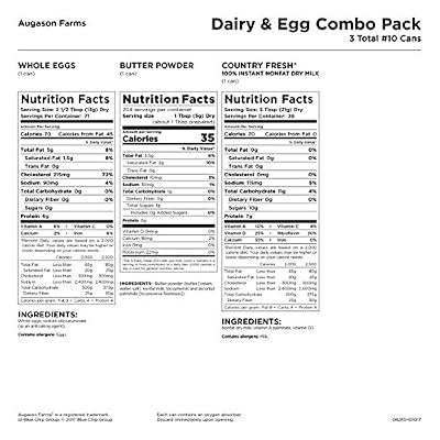 Augason Farms Dairy and Egg Combo No. 10 Can 3-Pack