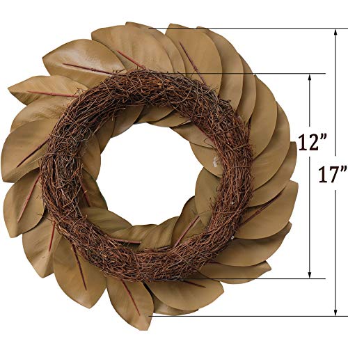 Idyllic Flora Wreath, Artificial Magnolia Leaf Grapevine Wreath thumb #1