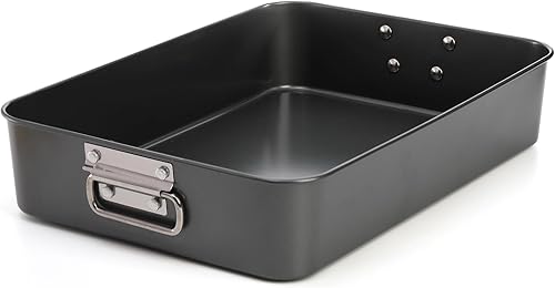 Jucoan Lasaña - Cacerola profunda rectangular antiadherente de 16 x 11.5 x 3 pulgadas, para horno, sartén grande para hornear, sartén para brownies