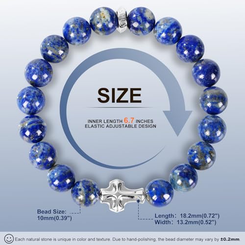 Pulsera masculina de piedras naturales 10mm ajustable miniatura 2