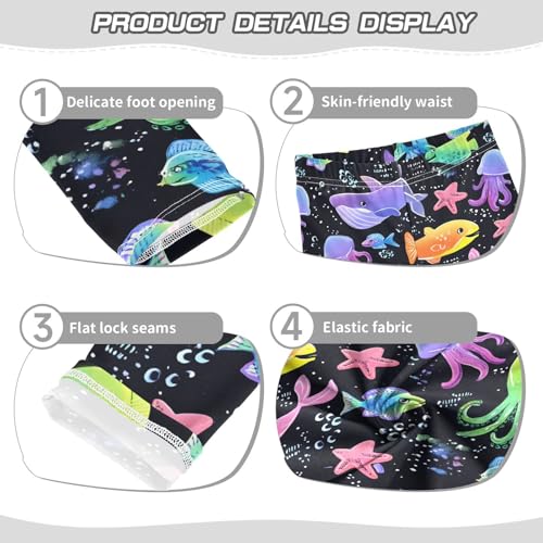 Cute Marine Animal Colorful Girls Leggings Soft Stretch Workout Yoga Dance Pants for Kids Casual Tights3