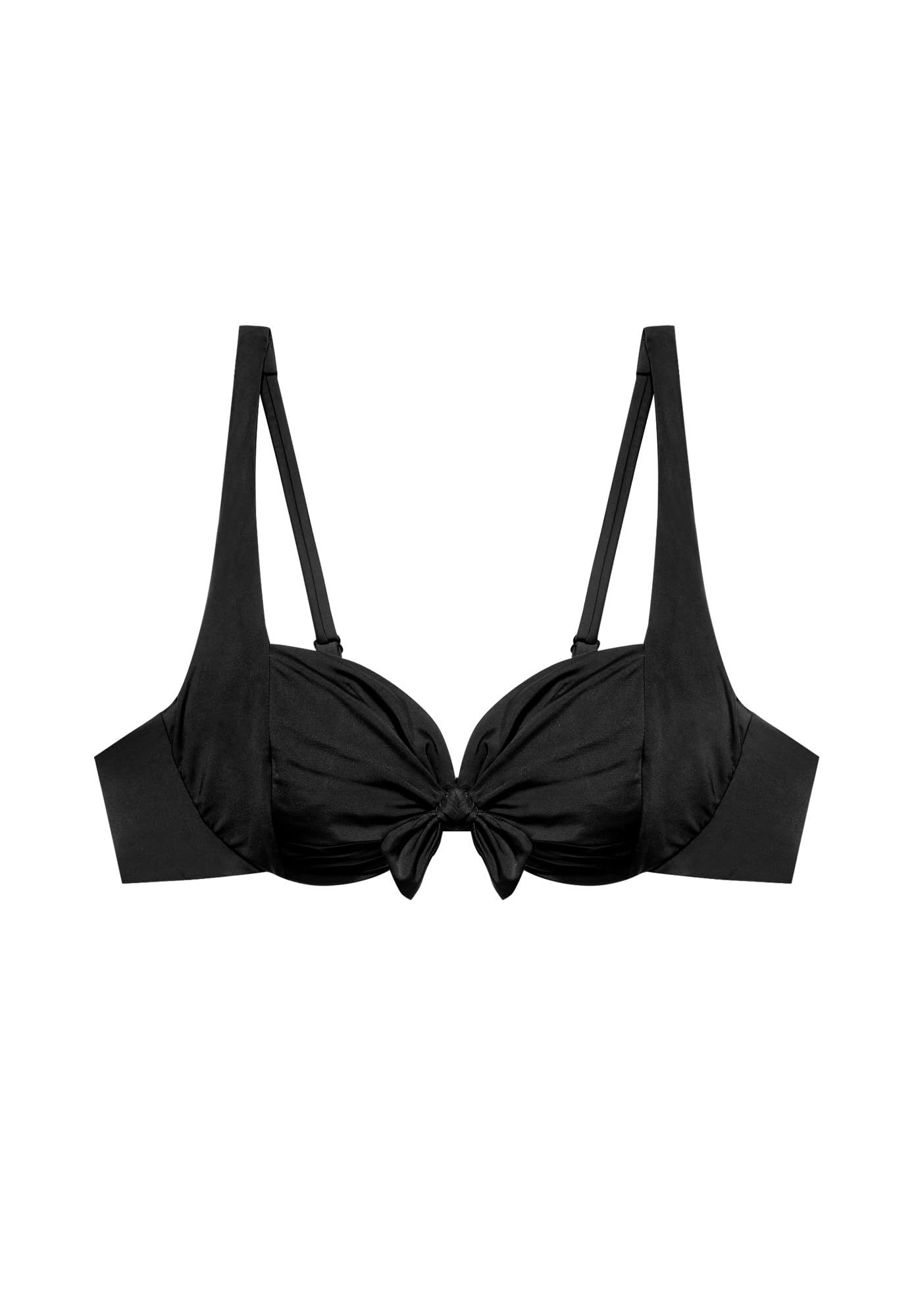 YAMAMAY - Bikini Parte Alta, Modello Balconcino con Ferretto, Donna, Essentials, Nero, monocromo