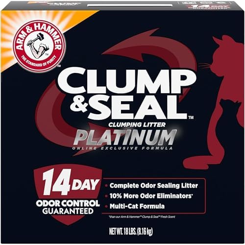 ARM & Hammer Clump & Seal Platinum Cat Litter, Multi-Cat, 14-Day ...