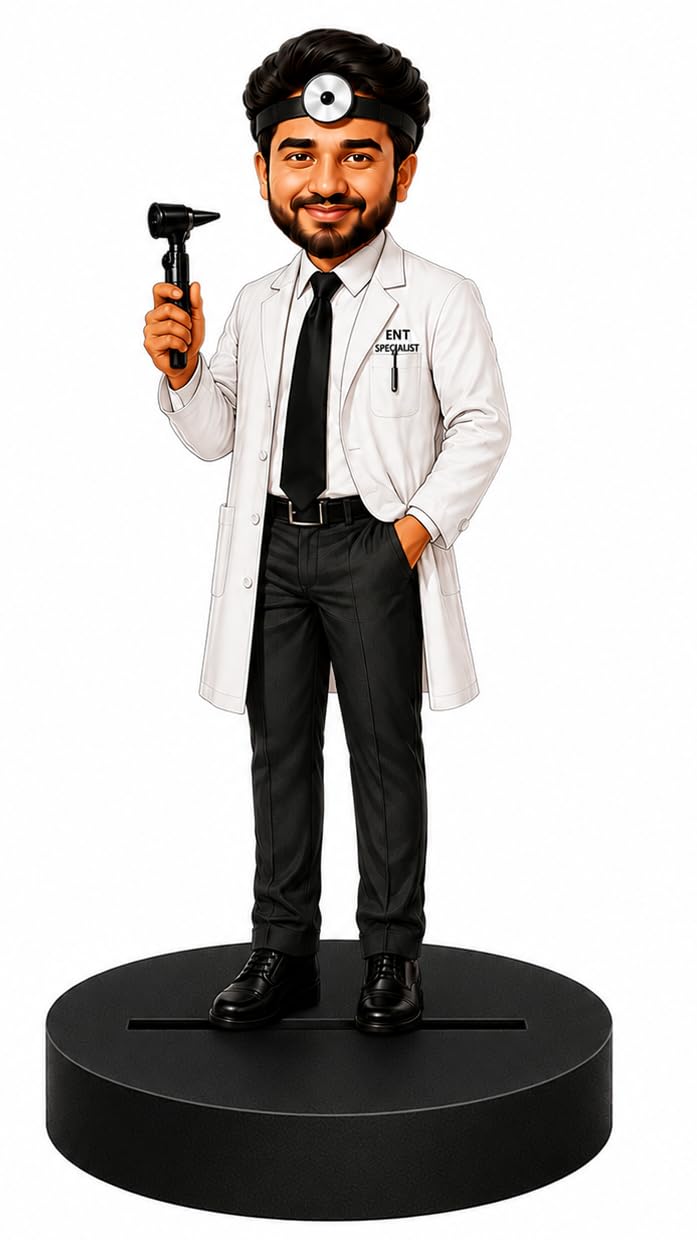 Personalized ENT Specialist Caricature Standee, Custom Doctor Gift for Men, Funny ENT Photo Stand, Birthday Farewell Thank You Gift for ENT Specialist, Desk Office Table Décor-image-15