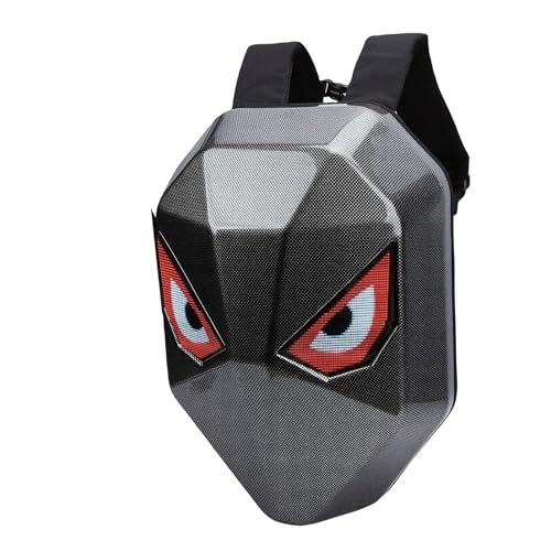Eujgoov LED Backpack, 3D Hard with 40x48 Full Color Screen for Text Animation Image Editing, USB Powered Anti Theft Travel Computer Bag for Men Women