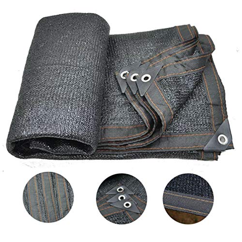 WWJQ Colgando -Arriba Malla Sombreo Sombra Solar Negra Borde Grabado con Ojales （HDPE De Alta Densidad/Tamaño Personalizado）