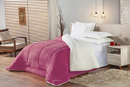 Coberdrom Edredom Casal Queen Pele De Carneiro Sherpa Pink