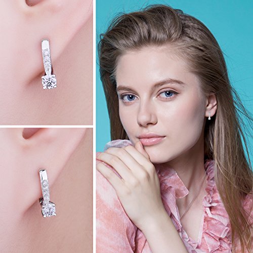 JewelryPalace 925 sterling zilver, 1 karaat zirkonia, oorbellen, cadeau voor vrouwen, roségoud goud - Image 5