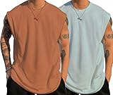 NETCLICK Men Polycotton Regular Fit Tank Tops Sleeveless Round Neck T-Shirt (Pack of 2), Multicolor, Large