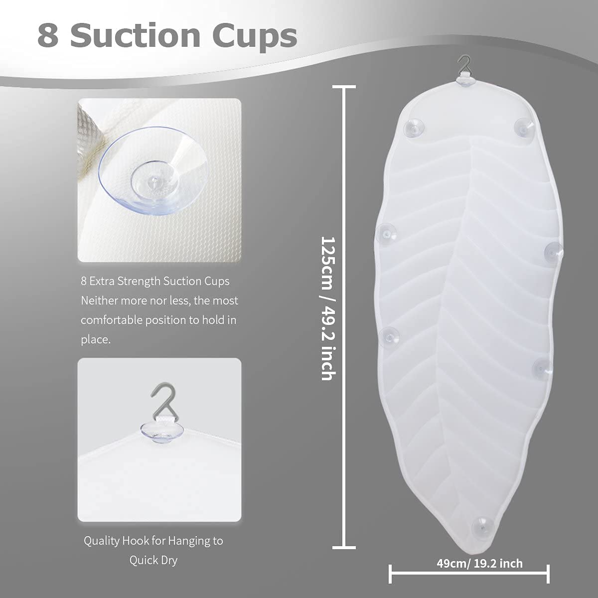 Coussin De Baignoire Large Antidérapant De Luxe Avec 6 Ventouses Puissantes Pour Baignoire, Tapis De Bain, Bain à Remous, Jacuzzi, Coussin De Spa Familial, Tête, Cou, Dos Et épaules