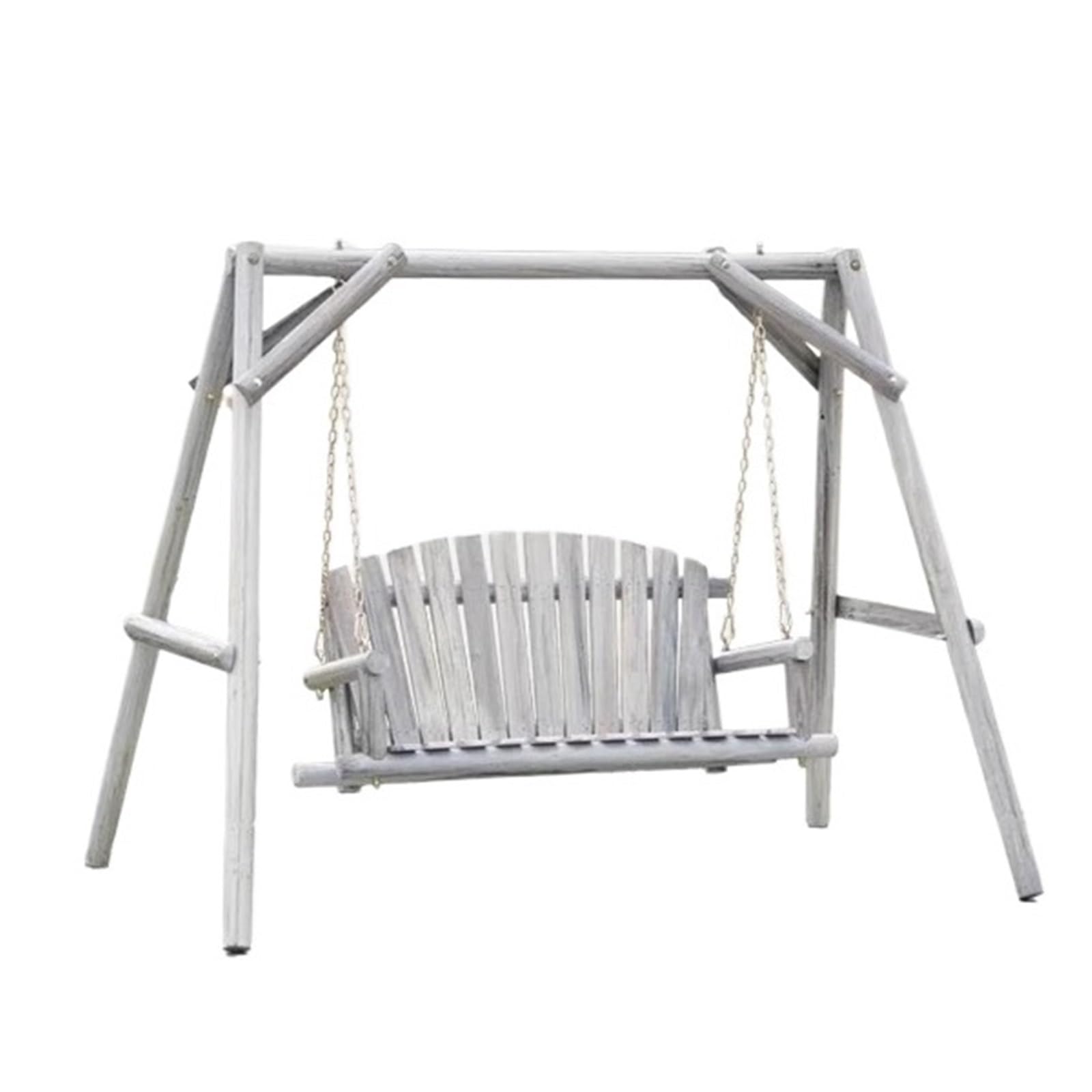 Wooden Swing Bench Wood Swing Garden Rocking Chair Outdoor Hanging Basket Home Leisure(Grey)