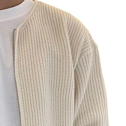 Mens Open Front Cardigan Sweaters Casual Long Sleeve Knitted Sweater with Pockets Loose Fit Knitwear Outerwear4