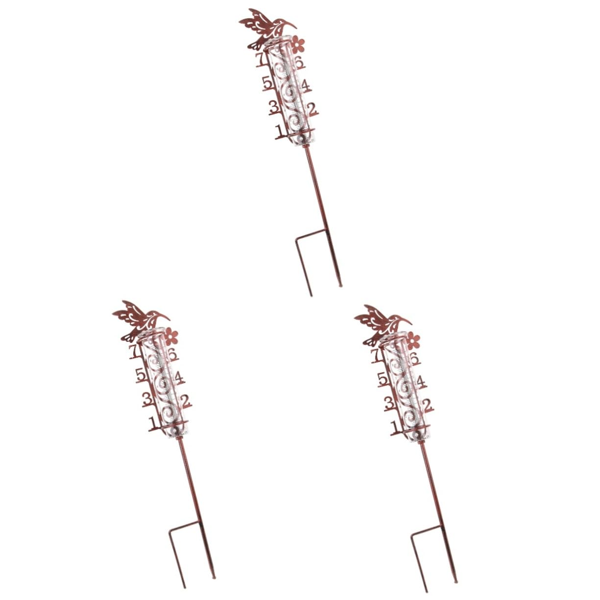 ULTECHNOVO 3pièces Pluviomètre Numérique Décoratif Métal avec Piquet pour Jardin Outil De Mesure Précis des Précipitations Facile à Installer Nettoyer Capacité