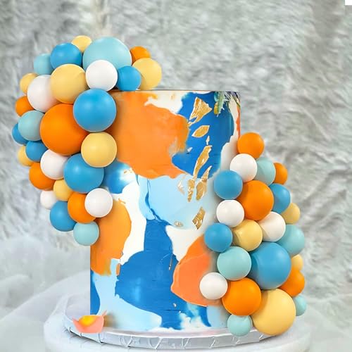 Veszoen 108 Pièces Balle Gâteau Topper Boule Decoration Gateau Boules de Décoration de Gâteau Cupcakes Toppers Deco Gateau Anniversaire pour Mariages...