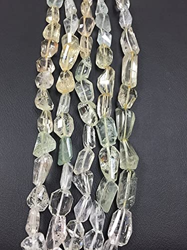Aigue-marine facettée en pépites 10x14mm pour création de bijoux de lithothérapie