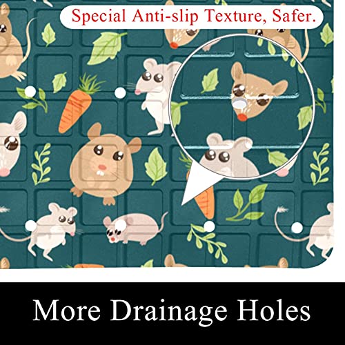 Alfombrillas de baño con ventosas y drenaje rápido anticaídas 3