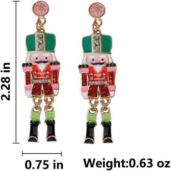 Nutcracker Earrings Christmas Stud Earrings Cartoon Earrings Cute and Fun Nutcracker Jewelry Christmas Party Jewelry for Women - Image 4