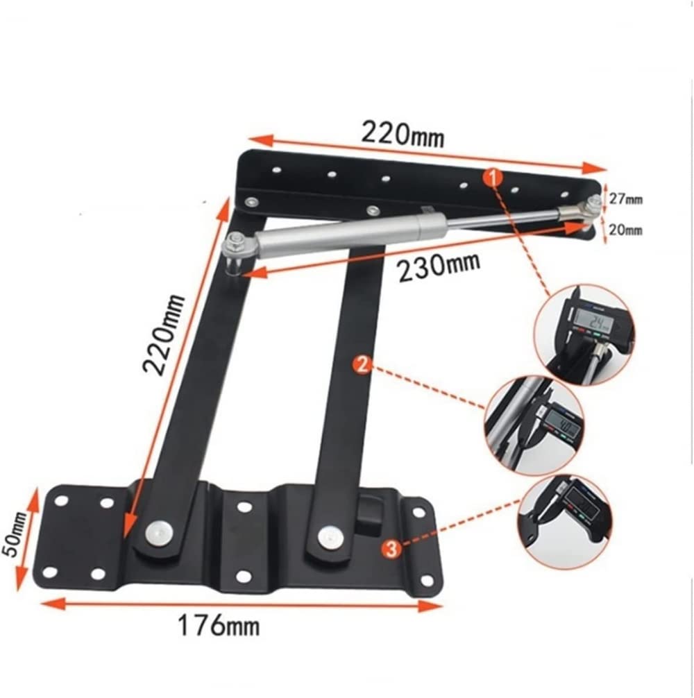 2pcs Cerniere Idraulico Smorzamento Cuscino Cerniera Supporto Kit Tavolino Sollevamento Stand Ascensore A Nascosto Meccanismo Top Cerniere