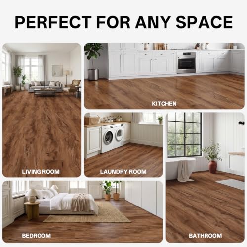 ATOPOSE Vinyl Plank Flooring Peel and Stick,37-Pack Wood Texture,54 Sq.Ft by ATOPOSE GREEN SURFACE SOLUTIONS - Used condition - Image 8
