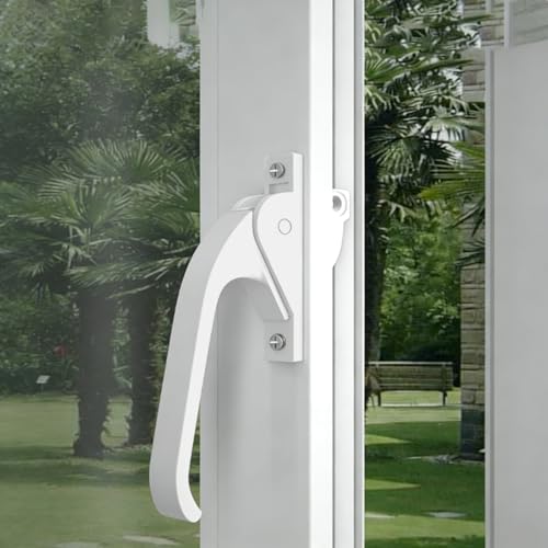 Lockable Window Handle, Adjustable Zinc Alloy Window Locking Tool, White, Simple Installation, Security Hardware with Mounting Screws by PACIOCEAN - Image 3