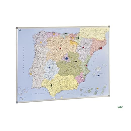 Faibo 203713 - Mapa de España, magnético, 103 x 129 cm