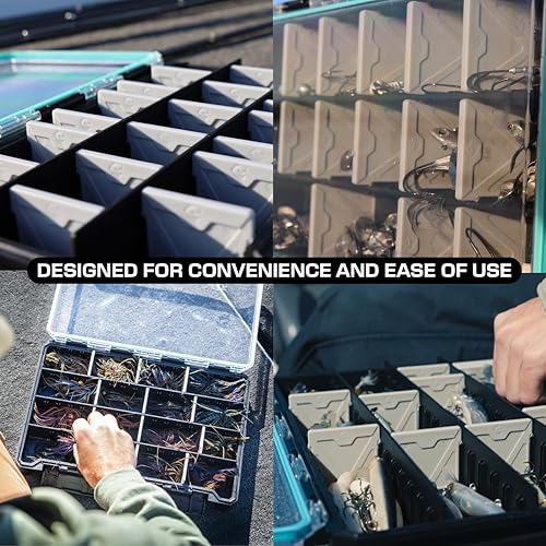 Image of Evolution Fishing BallistiX 3.7 Tackle Tray - Waterproof, Anti-Corrosion, Single Latch, Clear Polycarbonate Lid, Lure Box, Tackle Storage Box, Removable Dividers