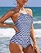 Ekouaer Womens Bathing Suit Halter High Neck Backless One Piece Swimsuit, 5472-blue, Large