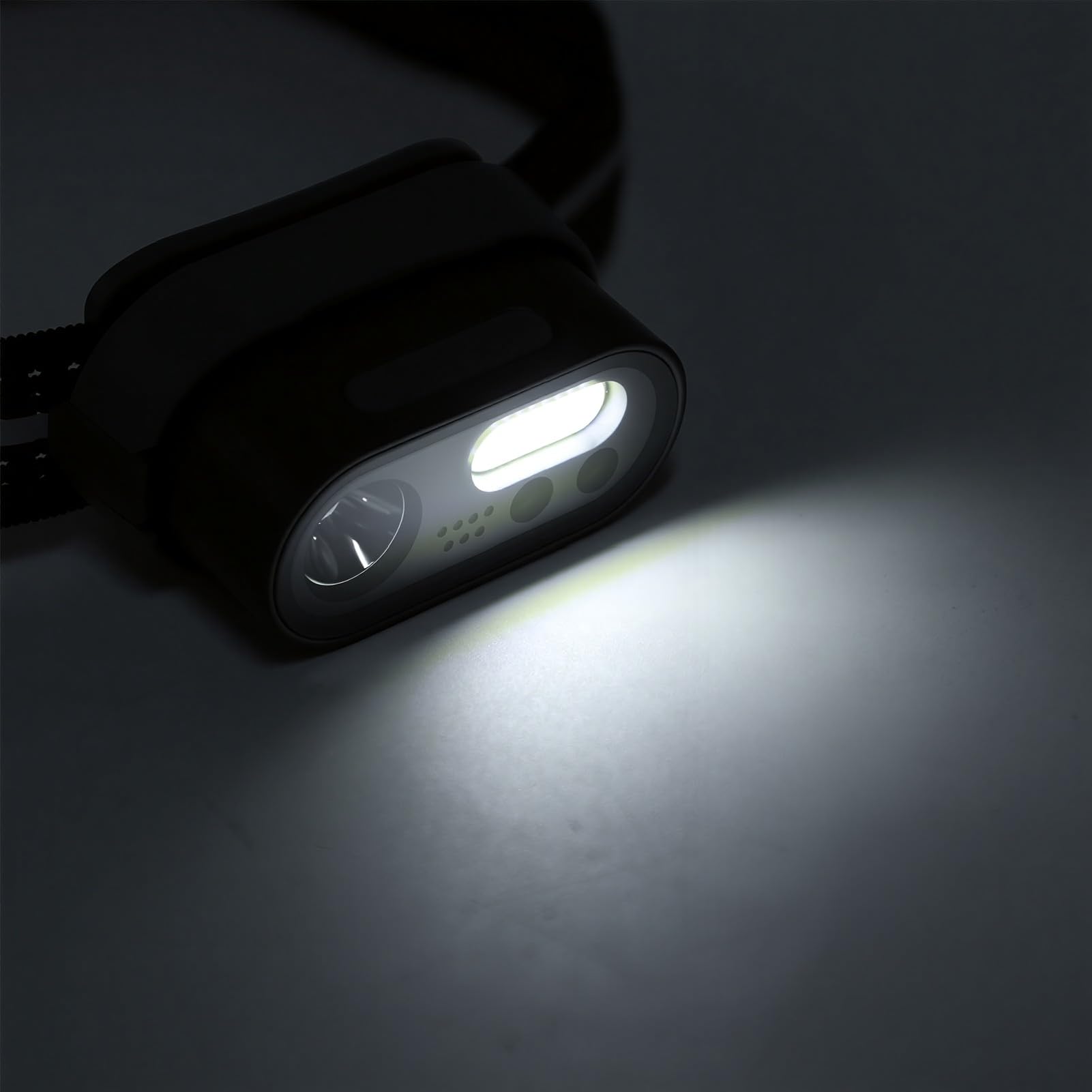 POENVFPO Wiederaufladbare Stirnlampe, IPX4 Wasserdichter Scheinwerfer mit 6600 MAh Ladehülle, Powerbank, Bewegungssensor, Campingleuchte für Outdoor-Wandern, Angeln