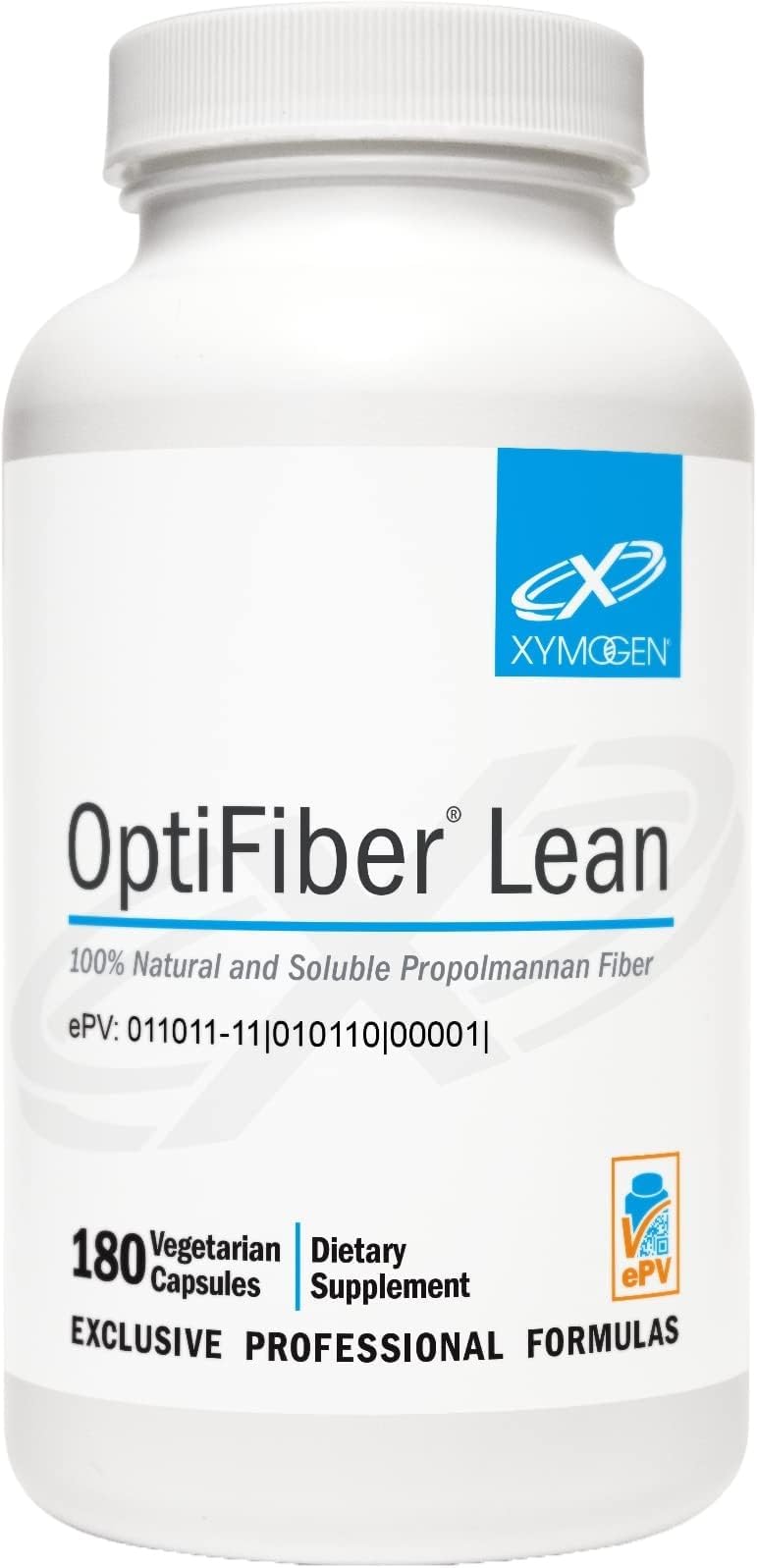 XYMOGEN OptiFiber Lean, 120 Capsules | Daily Fiber Supplement for Digestive Health and Regularity Support,* Soluble Propolmannan Fiber, Non-GMO, Gluten-Free, Vegan