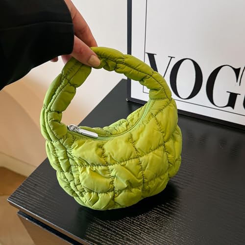 Image of Quilted MINI Handbag and Purses Women Puffer Nylon Hobo Cotton Padded Purse Work Travel Lightweight