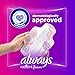 Always Radiant Feminine Pads for Women, Flexfoam Pads with Wings, Size 1, Regular Absorbency, Lightly Scented, 180 Count (6 Packs of 30)
