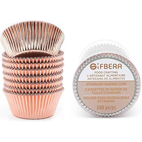 Gifbera Rose Gold Foil Cupcake Liners Cover