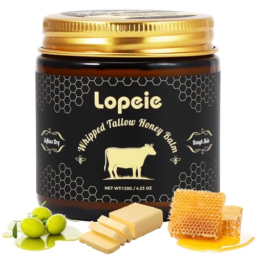 Lopeie Upgraded 4.23 Oz Organic Beef Tallow for Skin &amp