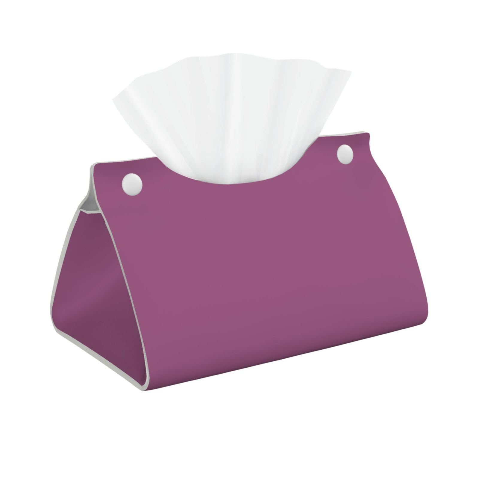 Solid color grape red Rectangular Leather Tissue Box Cover, Folding Facial Tissue Holder Dispenser for Car