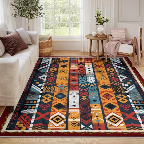 Tapis d'accent à motifs aztèques aux finitions soignées - 2