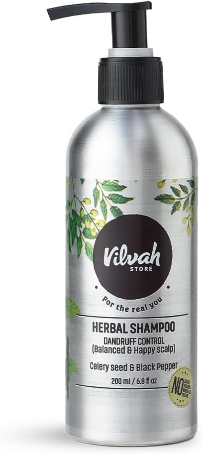 Vil-vah St.or.e Herbal Shampoo for Dandruff Control, Anti Dandruff Shampoo, Relieves from dandruff related itching, Soothes Scalp & Nourishes Hair, SLS & Paraben Free, For Men and Women, 200ml