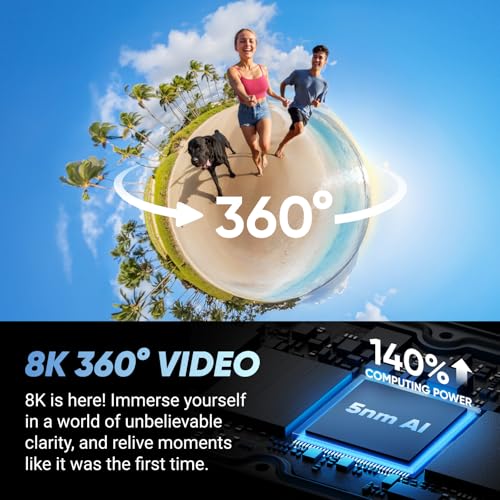 Image of Insta360 X4 Standard Bundle - Waterproof 8K 360 Action Camera, 4K Wide-Angle Video, Invisible Selfie Stick Effect, Removable Lens Guards, 135 Min Battery Life, AI Editing, Stabilization