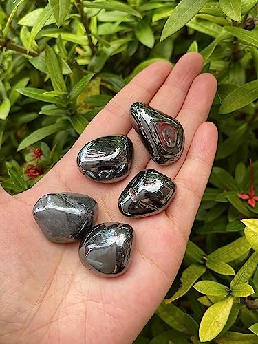 Image of GAF TREASURES 1 /2 LB Hematite Tumbled Stones, Polished Natural Hematite Gemstone, Hematite Healing Crystals (Hematite)