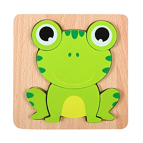 TommoT Wooden Jigsaw Puzzles for Toddlers 1 2 3 Years Old, Boys & Girls Early Educational Toys with Bright Vibrant Color Shapes