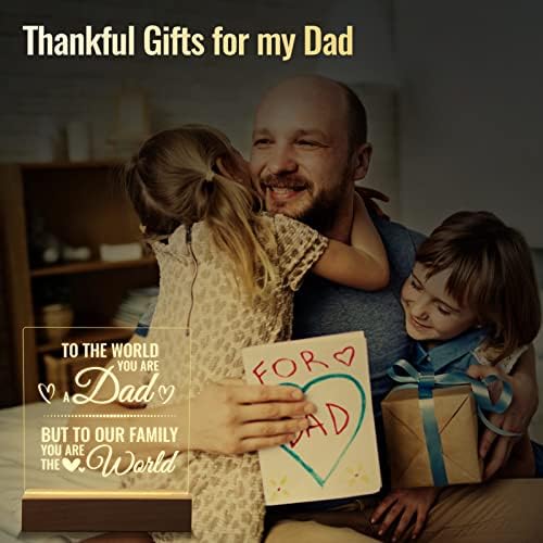 PRSTENLY Dad Birthday Gifts, Bedside Lamp Engraved Led Night Light Gifts for Dad from Daughter Son, Anniversary Father's Day Daddy Presents