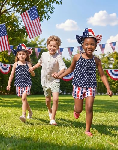 Image of Arshiner Toddler Kids Summer Clothes 2 Piece Tank Top and Shorts Set | Girl Summer Clothes 2 Piece Loose Spaghetti Strap Tank Top and Short Set Kids Clothing Sets with Pockets