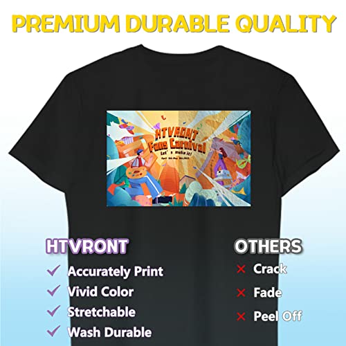 Image of HTVRONT Heat Transfer Paper for Dark T Shirts -30 Pack 8.5x11 inch Iron on Transfer Paper for Inkjet Printer, Easy to Use Printable Heat Transfer Vinyl, Vibrant Color, Durable & Soft